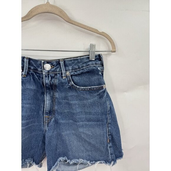 True Religion Jean Shorts Women 28 Blue Denim Distressed Preppy Grunge Skater - Picture 9 of 10